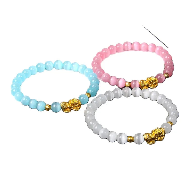 G1524 Hot Sale Wholesale Jewelry Tiger Eye Stone Crystal Beads Feng Shui Charm Lucky Fortune Pixiu Bracelet