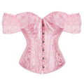 Women Crocheted Short Sleeve Corset Solid Color Tie-up Boat Neck Close-fitting Crop Tops White Black Green Red Brown