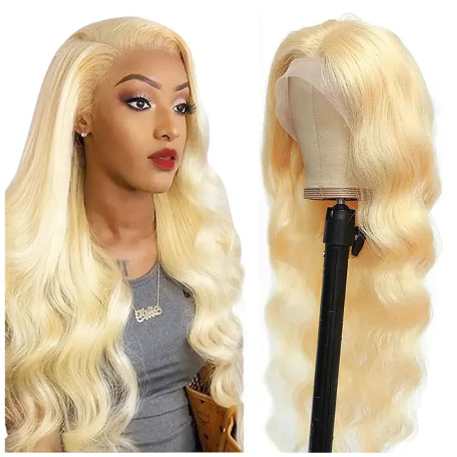 Pretty 613 Blonde Body Wave Lace Front Wig Mink Brazilian Virgin Human Hair Wigs Vendor Wholesale Transparent hd Frontal Wigs