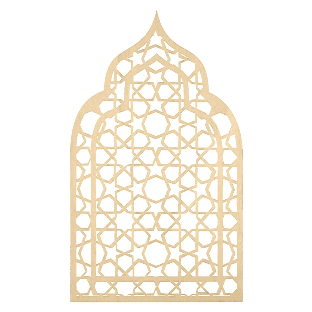 Tailai Eco-Friendly Engraved Wooden Ramadan Eid Mubarak Wall Decor Hanging Sign