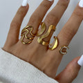 2025 new styles 18k gold plated Stainless Steel Exaggerated chunky Ring for woman