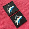 Wolf logo Matte Surface Embossed Plastic Labelwaterproof Private logo 3D PVC Rubber Label for Uniform