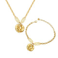 European and American Style Queen Picture Stainless Steel Necklace Bracelet Pendant Wedding Jewelry Sets for Women