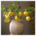 2026 Hot Sale Artificial Lemon Branch With Thin Leaves Yellow Fruit Artificial Lemon Tree Decor for Wedding Decoration YH020