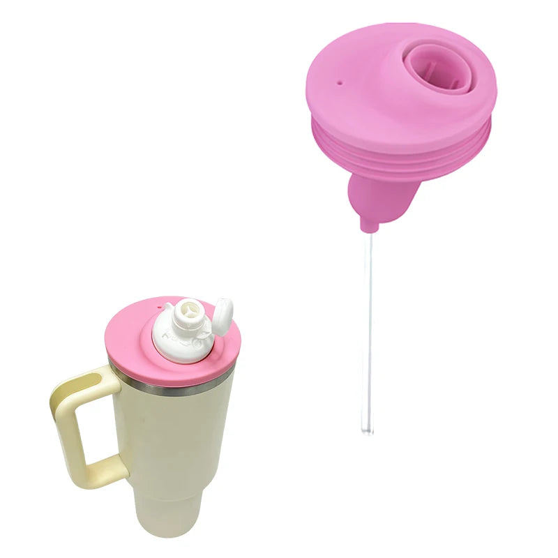 Silicone Spill Proof Tumbler Flip Straw Lid Leak-Proof Reusable Cup Cover Replacement for Quencher Drinkware