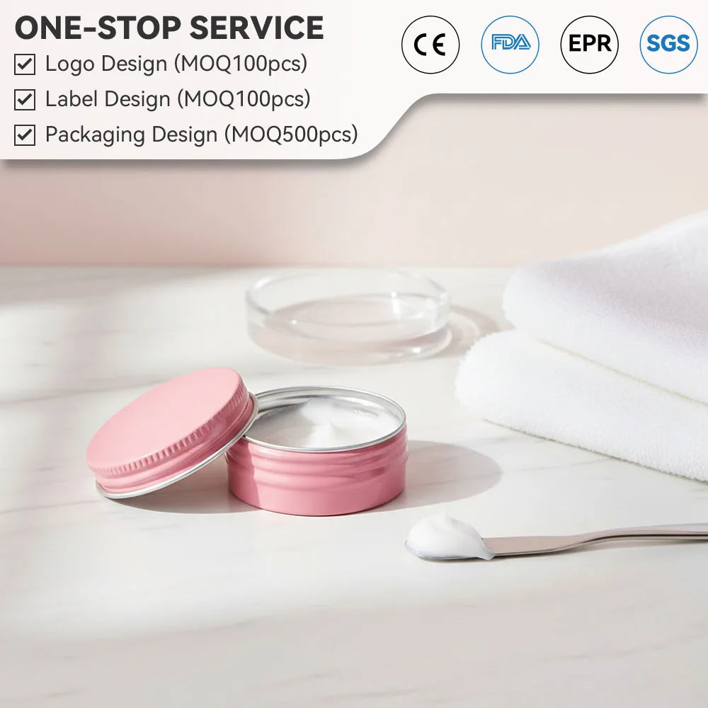Custom Christmas 40*17mm Metal Cookie Candle Tins 15g Self-Seal Baking Decorative Tin for Cosmetic Perfume Industrial Use Stock