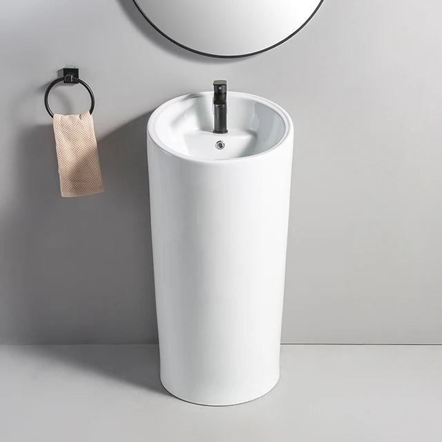 Custom Logo Zlew Ceramiczny Modern Bathroom Porcelain Sink Sanitary Ware Pedestal Wash Basins