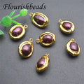 Natural Freshwater Pearl Gold Plated Oval Shape Dyed Purple Pearl Beads for DIY Jewelry Necklace Bracelet Making