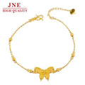 New Floral Butterfly Bracelet Ring Suit Alluvial Gold-Plated Light Luxury Women's Fashion Elegant Jewelry Wholesale