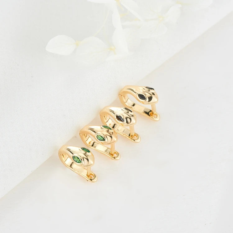 Hot Selling Fashion Jewelry Earrings 14K Gold Plated Cubic Zirconia Snake Earrings Women's Earrings Accessories