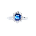 Premium Masterpiece 18K White Gold Sapphire Ring Square Diamond Inlaid Elegant Fine Jewelry Gift Custom Personalized