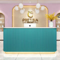 Modern Beauty bar Cashier Desk Salon Spa Small Reception Table Front Desk Counter with Led Light