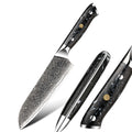 Amber Black Stone Handle Professional Japanese 67-Layer Damascus Steel 60-62HRC Eco-Friendly Santoku Chef Knife MegaBDM