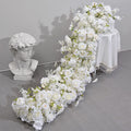 Hot Selling Artificial Flower Rose White Floral Runner for Arch Wedding Centerpieces and Table Decoration Flower Runner