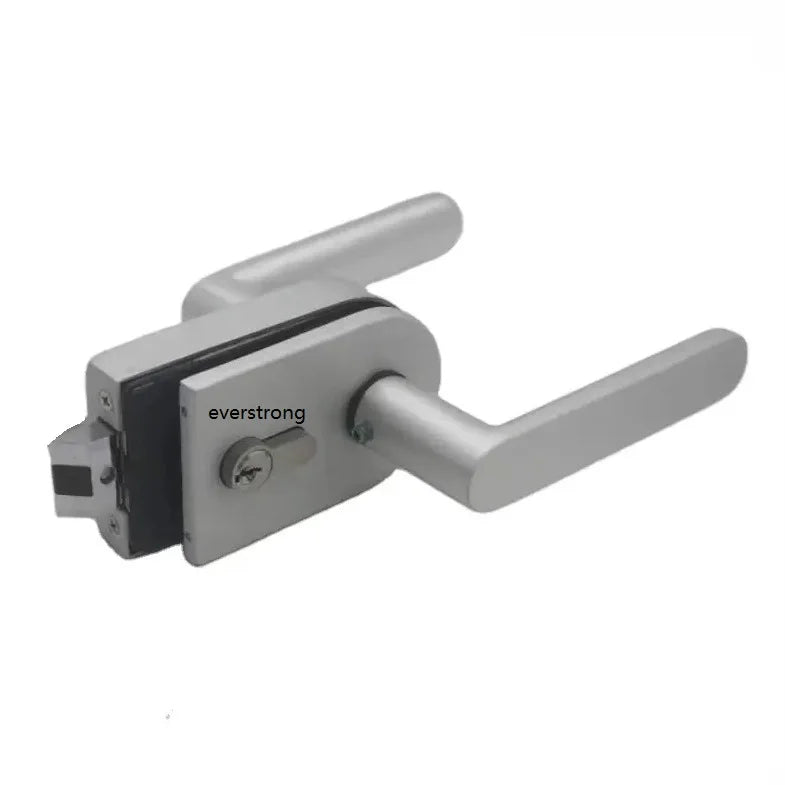 EVERSTRONG Europe Style Commercial Frameless Aluminum Small Wall-to-Glass Door Lock Cylinder Anodized/Satin/Black Finish 8-12mm