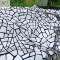 Nanyee Textile Big Special Shaped Glossy Mirror Silver Sequin Velvet Fabric for Stage Costumes