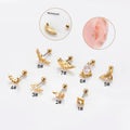 New Arrival Stainless Steel Rose Gold Silver Curve Leaf Wings Drop Stud Cartilage Earring Conch Helix Piercing Jewelry Girls