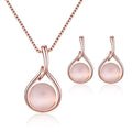 Popular Women Jewelry Set Jewelry Necklace and Earring Customized Zirconia Fashion Girl's Crystal Opal Stone Necklace Wholesale
