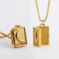 Factory Custom 18K Gold Stainless Steel Necklace Heart Moon Book Locket Pendant Fashion Necklaces for Men Women Christian