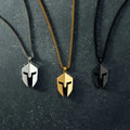 Simple No Fade Stainless Steel Mask Necklaces Gold Plating Stainless Steel Steel Spartan Warrior's Mask Pendant Necklace