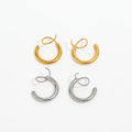 High End JOOLIM Jewelry PVD 18K Gold Plated Spiral Earring Stainless Steel Jewelry New Trendy Jewelry