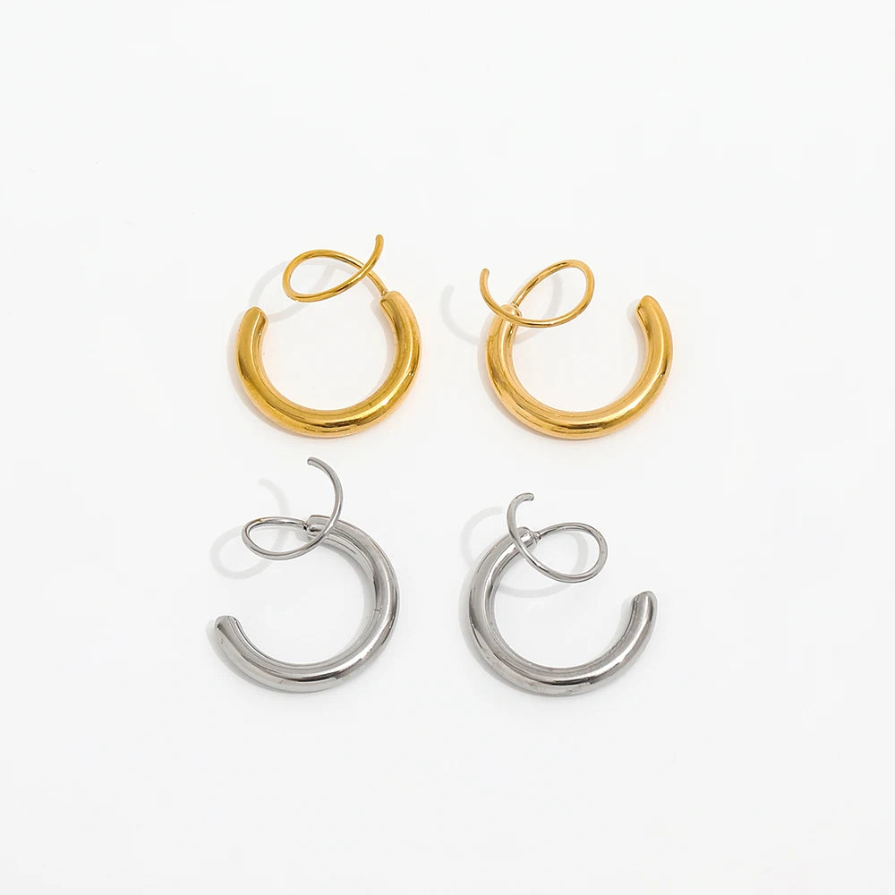 High End JOOLIM Jewelry PVD 18K Gold Plated Spiral Earring Stainless Steel Jewelry New Trendy Jewelry
