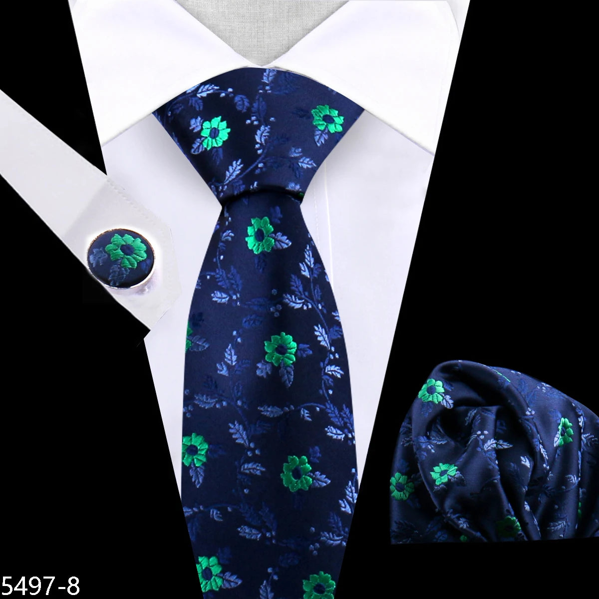 Wholesale Men's Jacquard Paisley Tie Necktie Hanky Cufflinks for Mens Luxury Custom Neckties Pocket Square Set Male Neck Ties