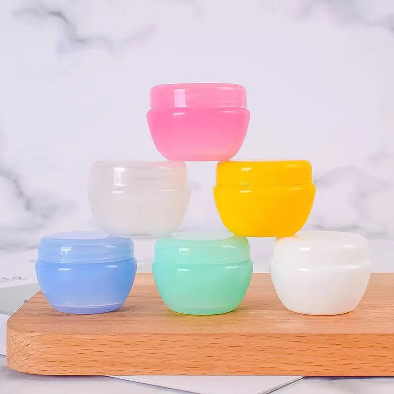 Factory 5/10/20/30g Mini Trial Skin Care Cosmetic Lotion Filling Jars with Screw Top Plastic Lids (Multi-color)