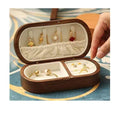 Wood Oval Sustainable Black Handmade Velvet Wooden Jewelry Boxes Wood Gift Box