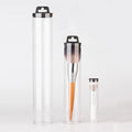 Customized Size Screen Printed Logo PC/PE/PP Clear Flip Top Lipstick Packaging Tube with Lid