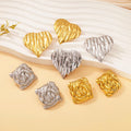 Wholesale Fashionable Stainless Steel Jewelry Waterproof 18K Gold Plated Love Heart Chunky Textured Stud Earrings for Women Gift