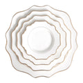 Factory Wholesale Customized Logo Ceramic Plate Chargers Sun Flower & White Gold Edge for Weddings Hotels Desserts 20 Pcs MOQ