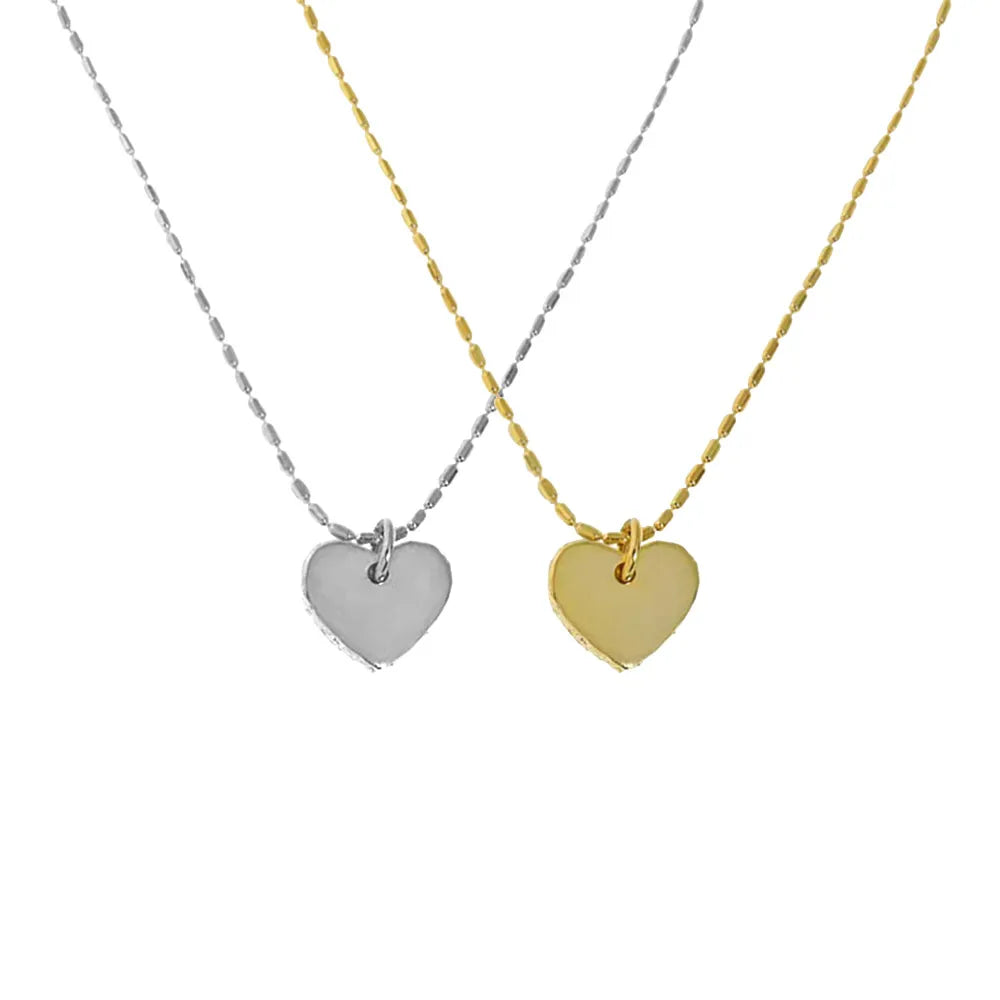 FUAMAY 925 Silver Bead Chain Necklace Classic Vintage Bead Chain Heart Necklace