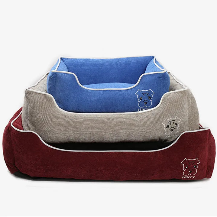 Wholesale Pet Accessories Different Sizes Creative Soft Removable Washable Simple Square Corduroy Warm Pet Cat Dog Bed