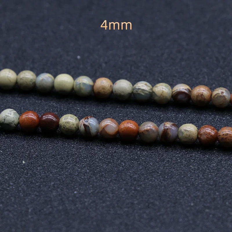 Diy Wholesale Natural Stone Beads Imperial Jasper 4mm Smooth Round Gemstone Loose Beads for Jewelry Making