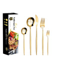 18 10 Matt Black Stainless Steel Gold Cutlery Set-30-Piece Heavy Flatware Disposable Sustainable Knife Fork Spoon Silverware