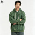Custom Patch logo Zipper up Oversized Distressed Wahs Hoodie for Man
