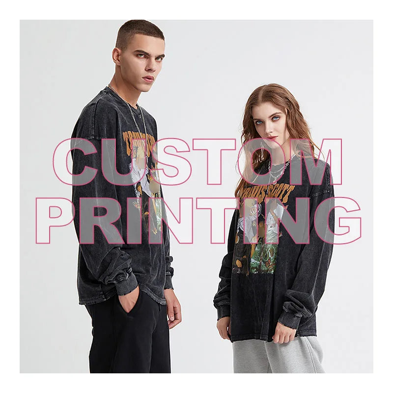 Best-Selling Custom Vintage T-shirts for Men Wholesale Cotton Mens Graphic Acid Wash t Shirt