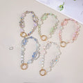 Creative Crystal Hand Beaded Bracelet with Short Wrist Pendant Lanyard Mobile Phone Strap