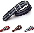 Lionorm Fashion Custom 18mm 20mm 22mm Nylon Watch Bands One Piece Ribbed Fabric Striped Bond Watch Strap Fits Men Women
