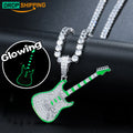 Dropshipping Original Design 925 Sterling Silver VVS Moissanite Enamel Plated Iced Out Guitar Pendant Hip Hop Jewelry