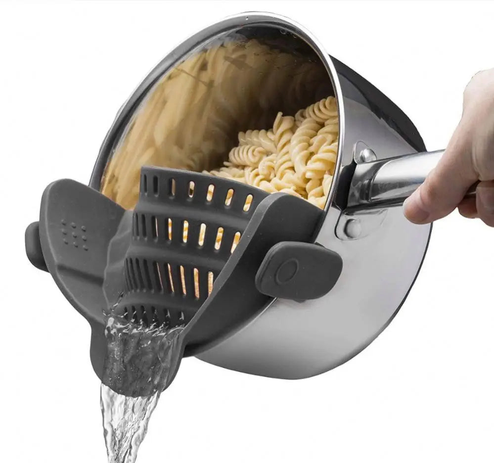 New Product Clip-on Heat Resistant Colander Pour Spout for Pasta Vegetable Noodles Pot Bowl Pan MegaBDM