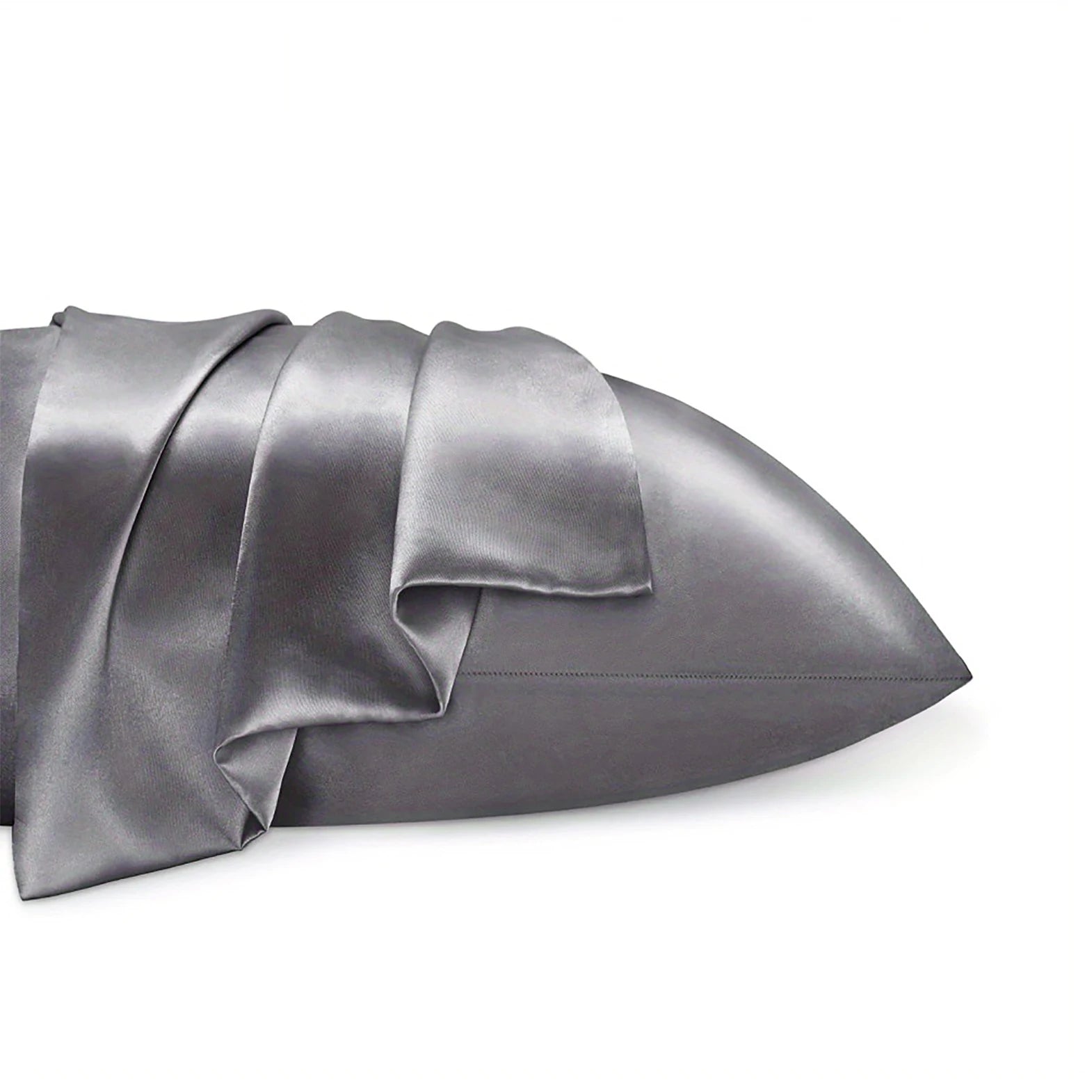 Wholesale Custom Anti-static Satin Silk Pillowcase Dark Grey 20*66 Inches Cooling Slippery Silk Pillowcase with Hidden Zipper