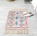 Moroccan Style Handmade Bohemian Area Rug With Tassel Woven Rugs Bedroom Carpets