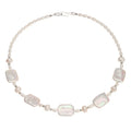 Natural Fresh Water Pearl Necklace Vintage Baroque Block Shape Fresh Water Pearl S925 Sterling Silver