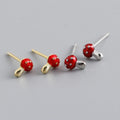 Fashion 925 Sterling Silver Minimalist Cute Mushroom Stud Earring Jewelry 18K Gold Plated Earrings for Women Jewelry