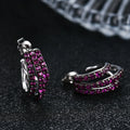 Abiding Fine Jewelry Wholesale Elegant Women Lab Created Ruby 925 Sterling Silver Earring