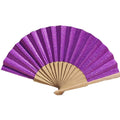 Women's Handheld Glitter Wood Fan Bamboo Material Shining Transparent Large Rave Fan for Party Decoration