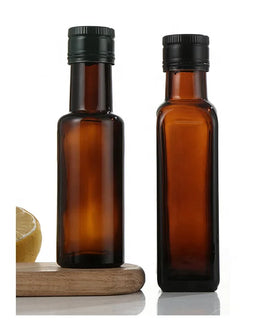 Kitchen100ml Home Olive Oil Cooking Oil Container Amber Empty Glass Bottle With Lid