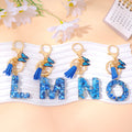 Alphabet Initial Letter Keychain Cute Butterfly Resin Key Chain Ring Bag Backpack Charm Car Hanging Pendant Women Girls Gift